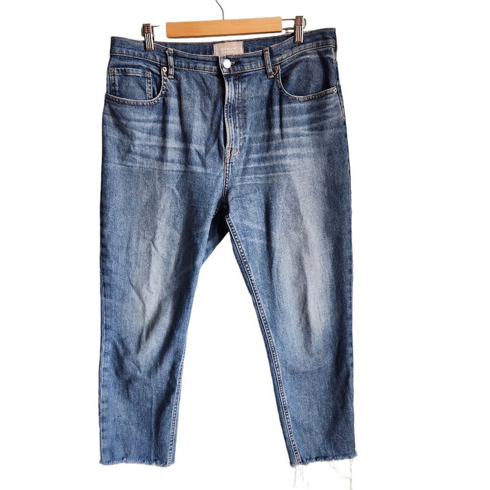 Everlane Jeans Women's 33 Blue The Cheeky Jean Crop High Rise Pockets